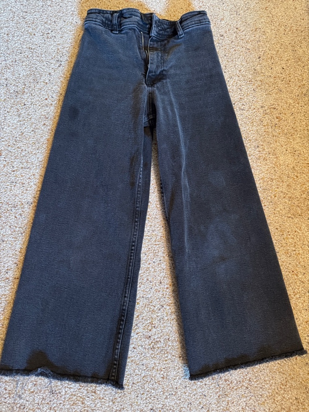 Zara Wide-Leg Black Flare Jeans